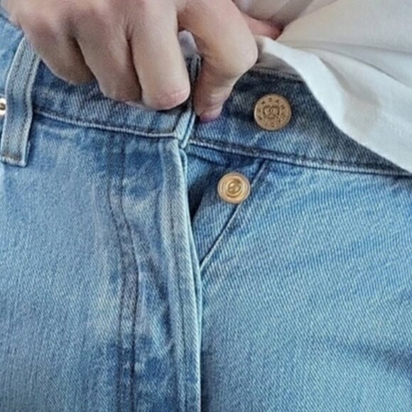 Snacks by Mother The Pleated Fun Dip Puddle Just a Nibble Straight Jeans Size 27 - Picture 11 of 15